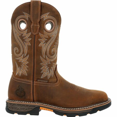 Georgia Boot Men's Carbo-Tec FLX Waterproof Pull-On Work Boot, BROWN, M, Size 7.5 GB00649